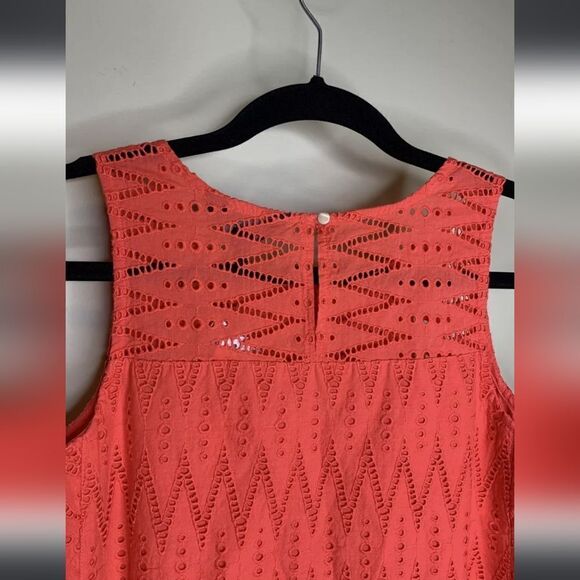 J Crew Zig Zag Eyelet Cotton Tank Top Size 00 - Picture 4 of 7